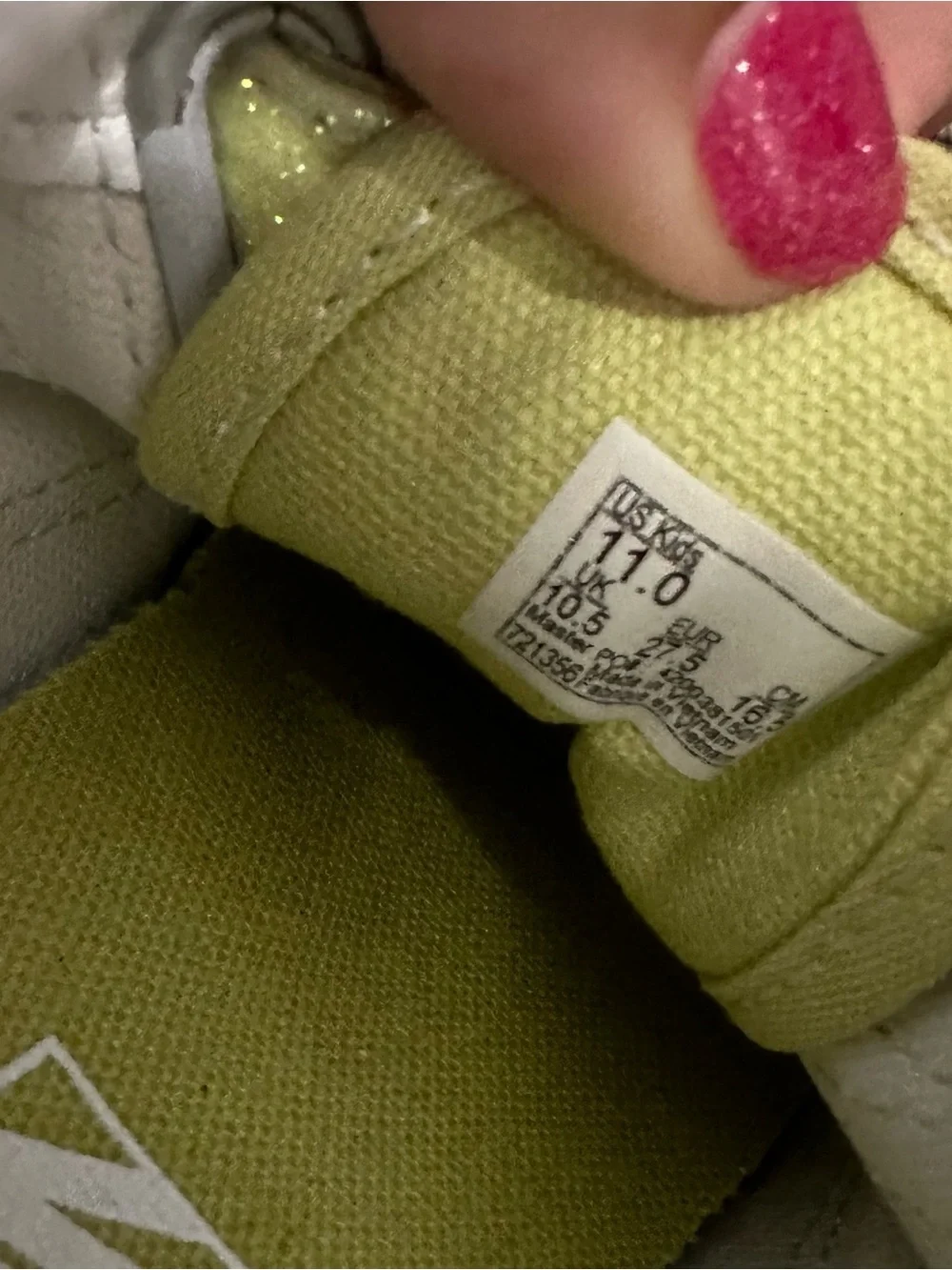 Vans Kids Glitter Sherbet/White Velcro Sneakers